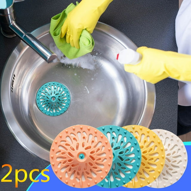 Tapa Del Desagüe Del Piso 2 unidades de atrapacabellos de goma flexible para desagüe de lavabo,filtro de bañera con forma de volcán y diseño antideslizante (azul) Rkxzt