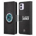 thumbnail image 1 of Head Case Designs Officially Licensed NHL San Jose Sharks Puck Texture Leather Book Wallet Case Cover Compatible with Apple iPhone 11, 1 of 6