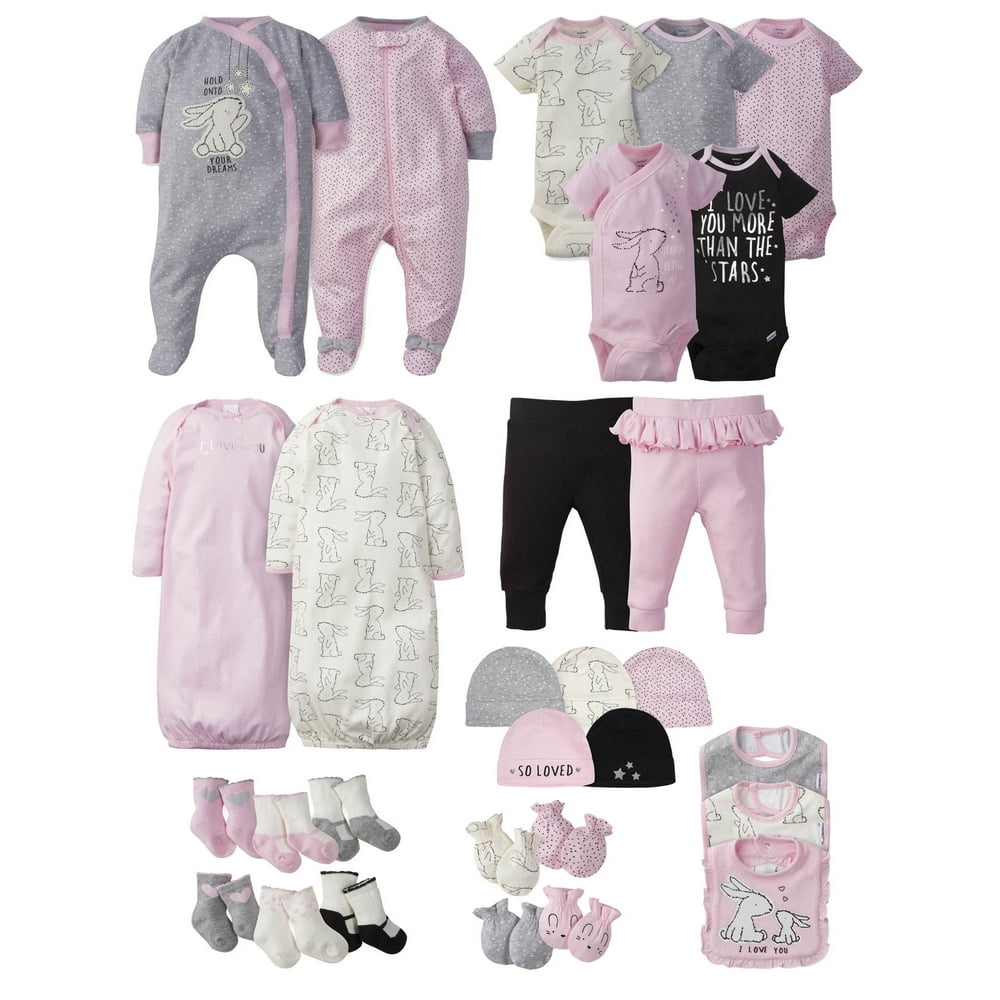 Gerber Gerber Baby Girls Newborn Clothes Essentials Shower Gift Set