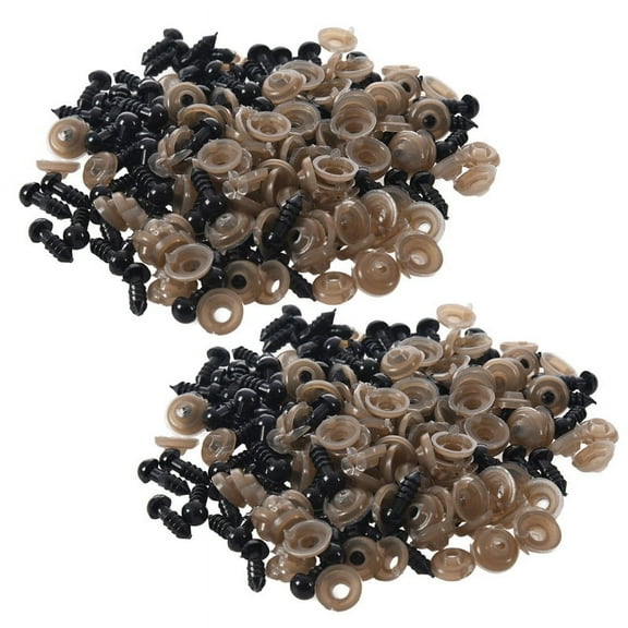 200Pcs 6mm Black Plastic Safety Eye Washers for Teddy Toy Eyes Puppet Doll Craft