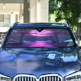 thumbnail image 4 of Yayeee Car Windshield Sun Shade Universal Fit Front Visor Protector, Pink Neon Road, 4 of 8