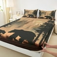 thumbnail image 3 of Manfei Hunting Bear Full Size Sheets 4-Piece, Smoky Jungle Bed Sheets, Wild Animal Themed Sheet Sets, Ultra Soft Home Decor, 3 of 7
