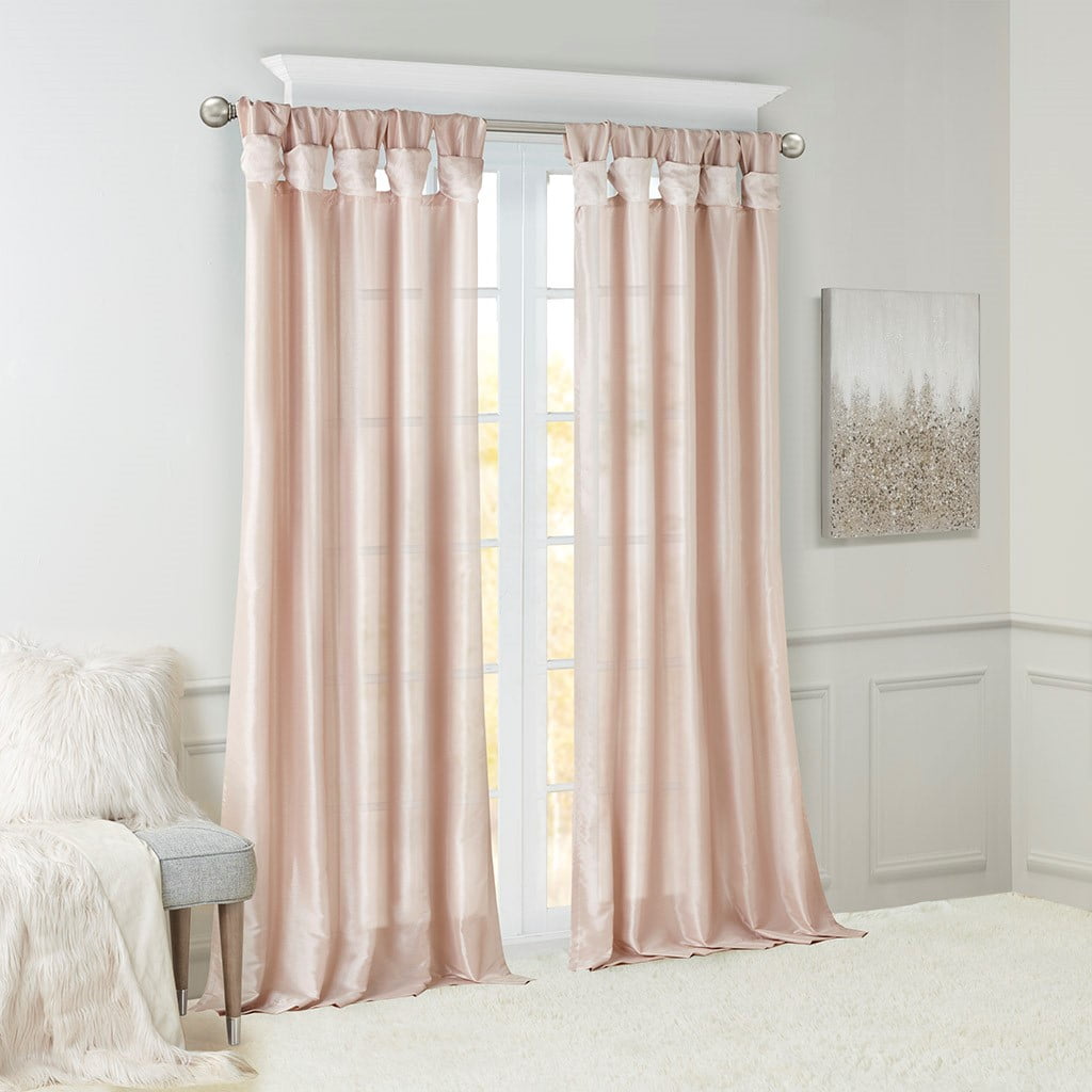 Twist Tab Lined Window Curtain Panel Blush 50"x95"