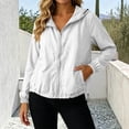 thumbnail image 2 of Jsaierl Women's Lightweight Hooded Zip Up Windbreaker Jacket with Elastic Cuffs and Drawstring Bottom Sporty Outdoor Top, 2 of 8