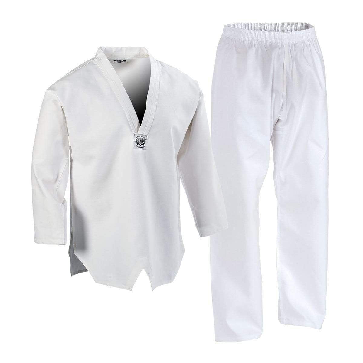 ProForce 7 oz TKD Student Uniform Black Collar V-Neck Taekwondo Karate Gi Pants 