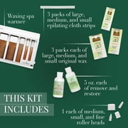 Clean + Easy Basic Roll-On Waxing Kit For Women, Complete Waxing Face & Body Hair Removal, 120V