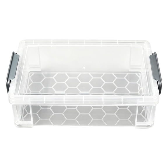 Clearance Under $3.54! 1PC Extra Large Pencil Box, Clear Plastic Storage Case with Snap Lid for Markers & Art Supplies, Plastic, for Desk Organization, (22.5*14cm, Grey)