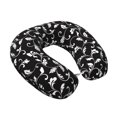 thumbnail image 2 of KLL Black White Leaves Pattern Memory Foam Cervical Neck Pillow Versatile U-Shaped Pillows for Home/Office/Camping/Travelling/Soft Washable Cover, 2 of 8