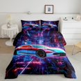 thumbnail image 2 of Erosebridal Racing Car Bedding Twin Comforter Set,Gradient Geometric Down Comforter,Race Car Bedroom Decor,Reversible,Lightweight,2 Piece, 2 of 7