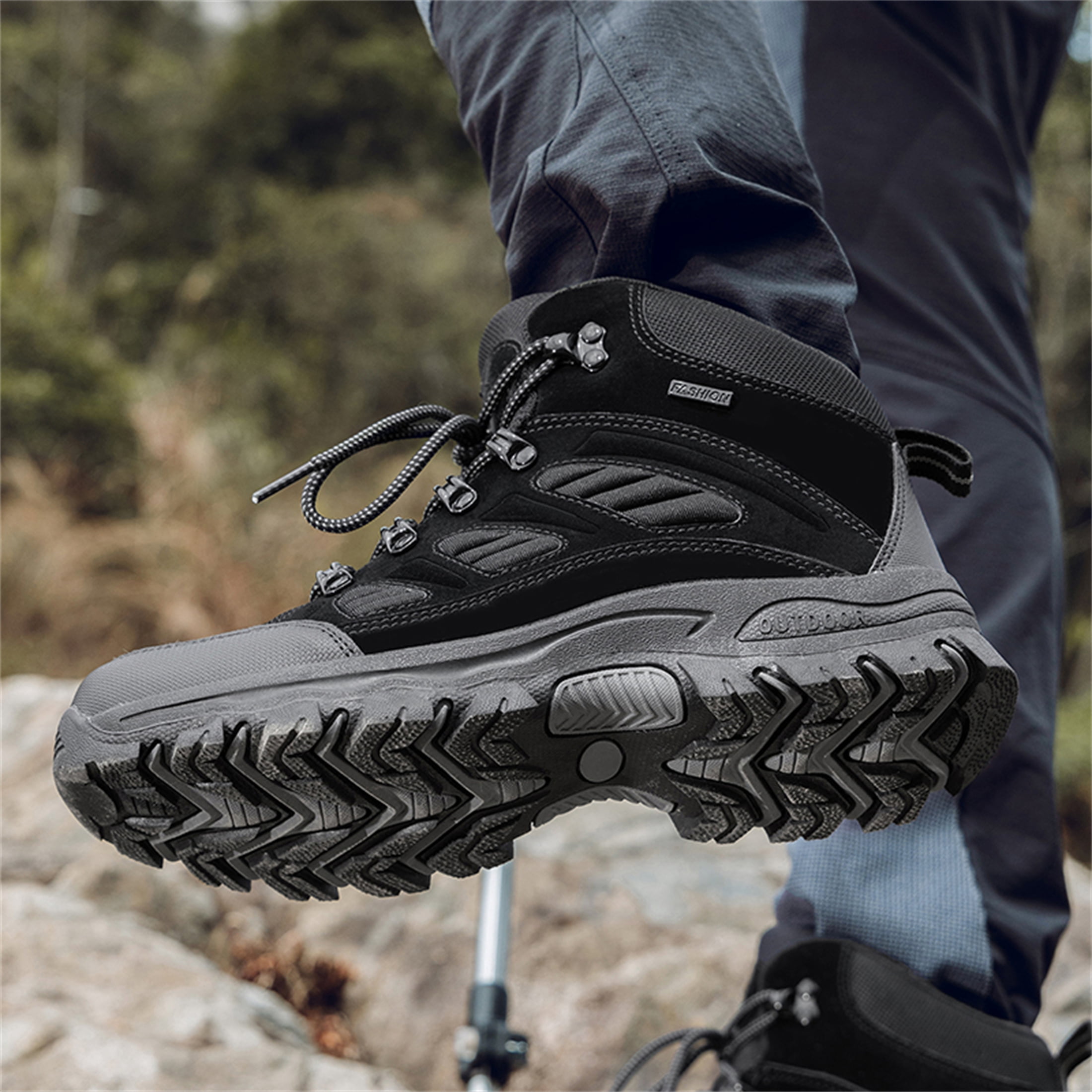 YOURDIARY Womens Mens Waterproof Anti-Slip Hiking Boots Outdoor Trekking Camping Trail Hiking Shoes