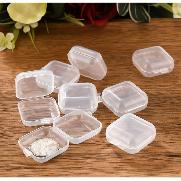 Mini Plastic Box,Small Clear Box Transparent Clear Plastic Containerwith  Lid Small Clear Container Built for the Future