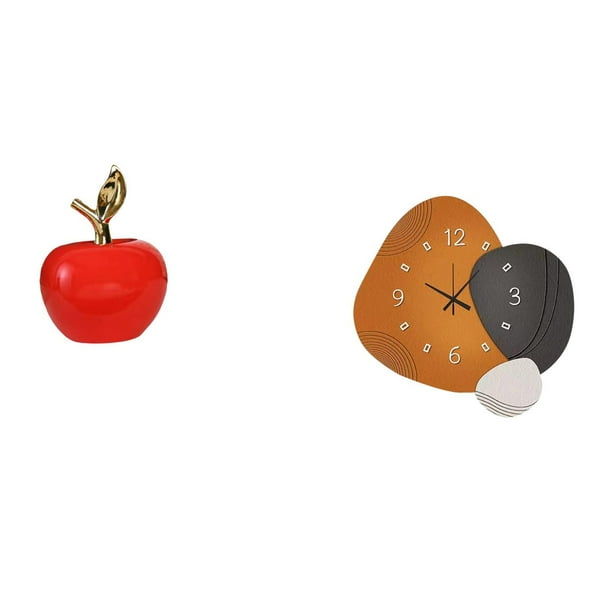 Estatua,Escultura de fruta artificial,estatua y artesanía,Colección de figuras de cerámica para decoración del hogar,Reloj de pared,Reloj de pared moderno Reloj decorativo Reloj de pared