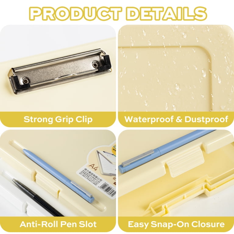 Deli Storage Clipboard with Pen Holder, Yellow photo 5