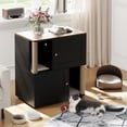 thumbnail image 1 of Fulvari Double Litter Box Enclosure for 2 Cats with Scratching Post, Double Layer Design, Hidden Kitty Toilet Furniture Cabinet with Scratching Posts & Double-Layer Litter Mats, Built-in Scratching, 1 of 8