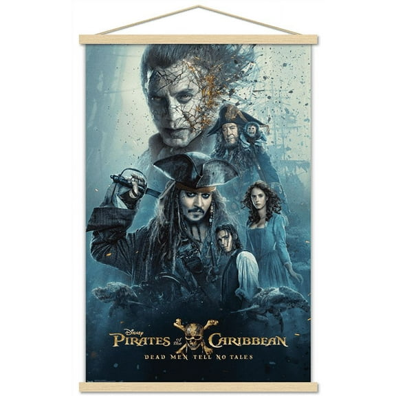 Disney Pirates of the Caribbean: Dead Men Tell No Tales - One Sheet Wall Poster with Magnetic Frame, 22.375" x 34"
