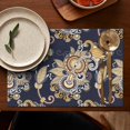 thumbnail image 5 of Set of 4 Paisley Placemats, Flax Linen Table Mats Featuring Retro Boho Floral and Mandala Patterns, Heat Resistant and Wrinkle Free, 5 of 6
