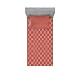 thumbnail image 1 of Ambesonne Geometric Fitted Sheet & Pillow Sham Set, Checkered Celtic Motif, Twin, Multicolor, 1 of 3