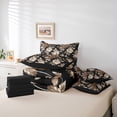 thumbnail image 5 of Feelyou Black Orange Flower Twin Bedding Sets 7-Piece, Retro French Floral Bedding Comforter Set, Countryside Theme Reversible Sheet Sets, Super Cozy Room Decor, 5 of 7