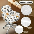 thumbnail image 6 of FOR U DESIGNS Geometry Leaf Print Dining Chair Slipcovers with Arms, Waterproof Criss Cross Chairs Cover, Vanity Chair Protector, Mid Back Wide Seat Accent Chairs Covers, 6 of 8