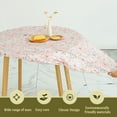 thumbnail image 4 of Indoor Outdoor Patio Round Fitted Vinyl Tablecloth, Flannel Backing, Elastic Edge, Waterproof Plastic Table Cove for Table of 35-47’’ Diameter, 4 of 5