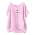 thumbnail image 4 of LiuXxxx Women's Boho Tunic Top Loose Fit Flowing Sleeve Casual Top Pink S, 4 of 4