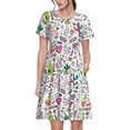thumbnail image 1 of Disketp Fun Animal with Unicorn para Vestido de Manga Corta para Mujeres, Vestidos de Verano para Mujeres, Casual y Holgado para la Playa, 1 of 6