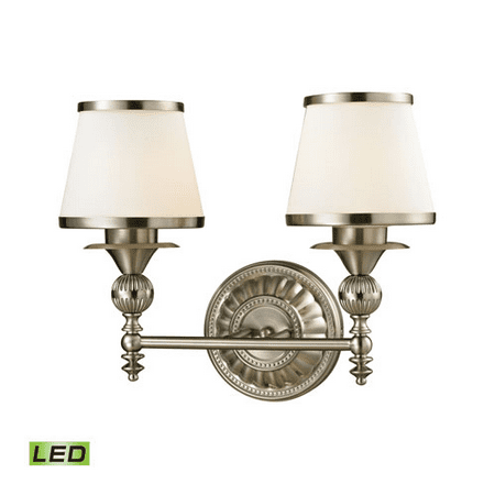

Bathroom Vanity 2 Light LED With Brushed Nickel Finish 16 inch 27 Watts - World of Lamp