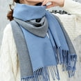 thumbnail image 2 of Alkepwun Chunky Scarf Fluffy Warps for Women Winter Thick Soft Shawl Double Sided Two Tone Tassel Matching Color Scarf shawl, 2 of 3