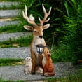 thumbnail image 4 of Garden Lamps Outdoor Solar Statue Lamps Deer Rabbit Hedgehog Wolf Modeling Sculpture Lights Energy Saving Resin Figurine for Garden Yard Decoration, 4 of 9