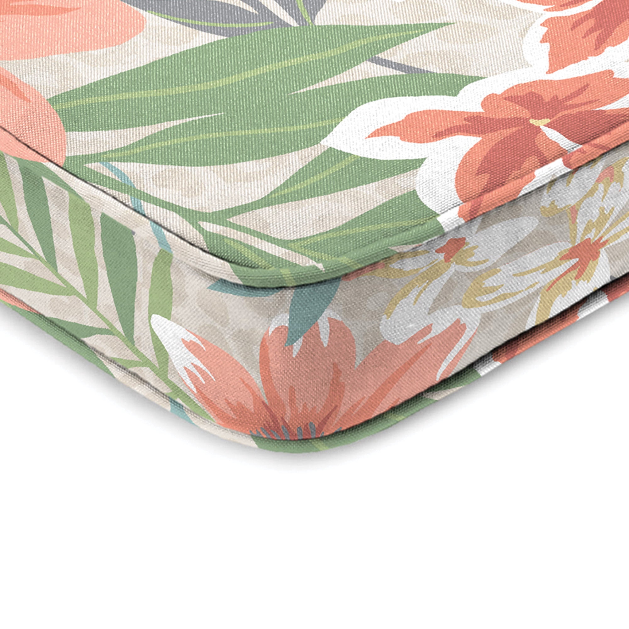 Jordan Manufacturing 17" x 18.5" Menda Tearose Multicolor Floral Rectangular Contoured Outdoor Chair Pad Seat Cushion with Welt (2 Pack)