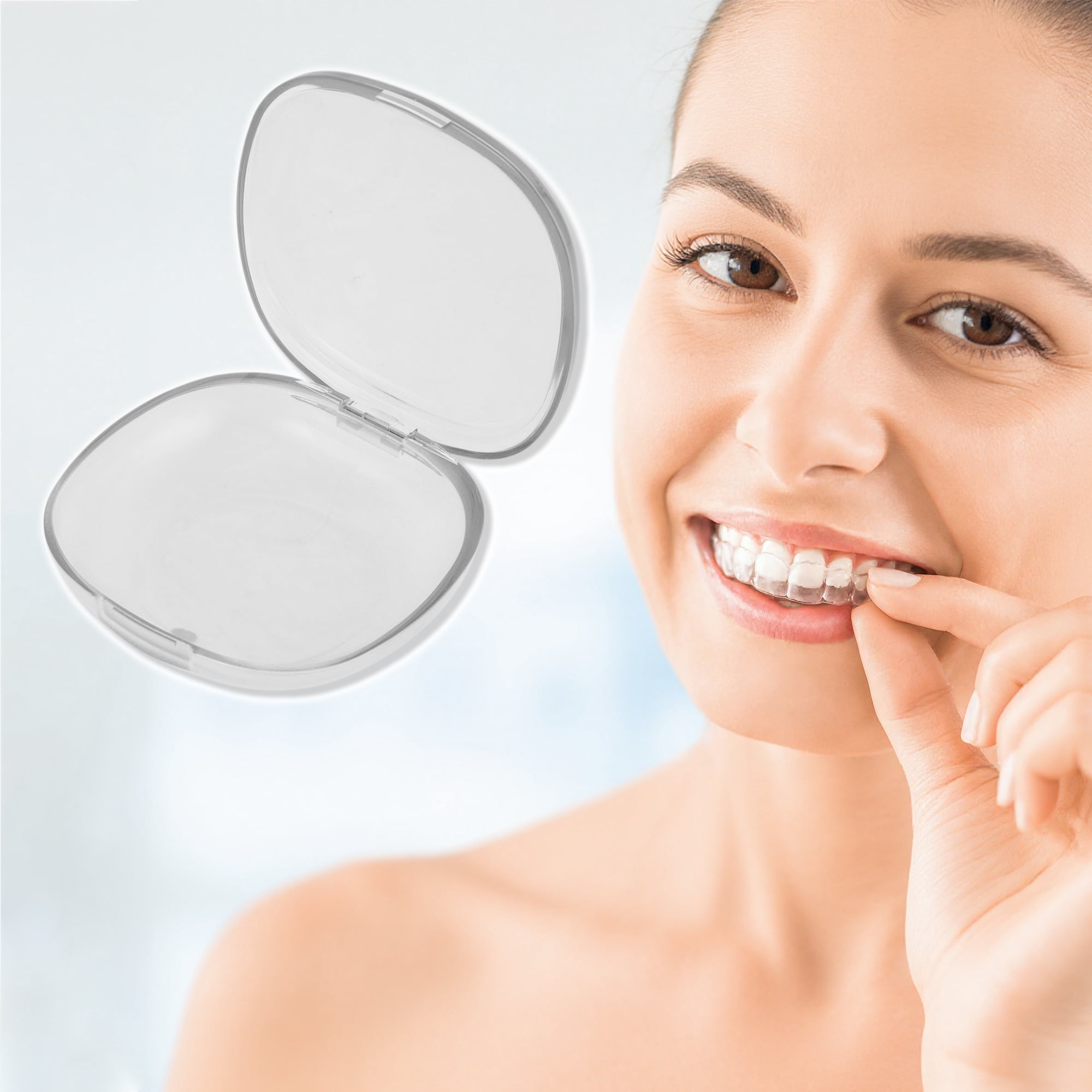 Unique Bargains Portable Clear Square-Round Retainer Case Braces Box1 Pc Transparent White