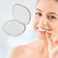 thumbnail image 2 of Unique Bargains 1 Pc Braces Box Portable Denture Cases Transparent White, 2 of 5