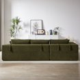 thumbnail image 3 of CKEASEAN 108" Modular Upholstered Boneless Sofa Couch, Deep Seat Sectional Couch with L-Shape Chaise & 6 Pillows, No Assembly Required, Comfy Cloud Chenille Compression Sofa for Living Room/Bedroom, 3 of 22