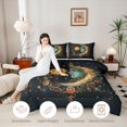 thumbnail image 3 of Homewish Bohemian Sun Moon Print Twin Comforter Sets, Magical Goddess Bedding Set, Black Reversible 2 Piece, 1 Comforter and 1 Pillowcase, 3 of 6