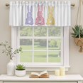 thumbnail image 2 of Happy Easter Bunny Curtain Valances for Windows, Kitchen Valance Window Treatments Panel 2 Pack, Farmhouse Stripes Polka Dot Rabbits Rod Pocket Short Curtains for Bathroom Bedroom 54 x 18 Inch, 2 of 8