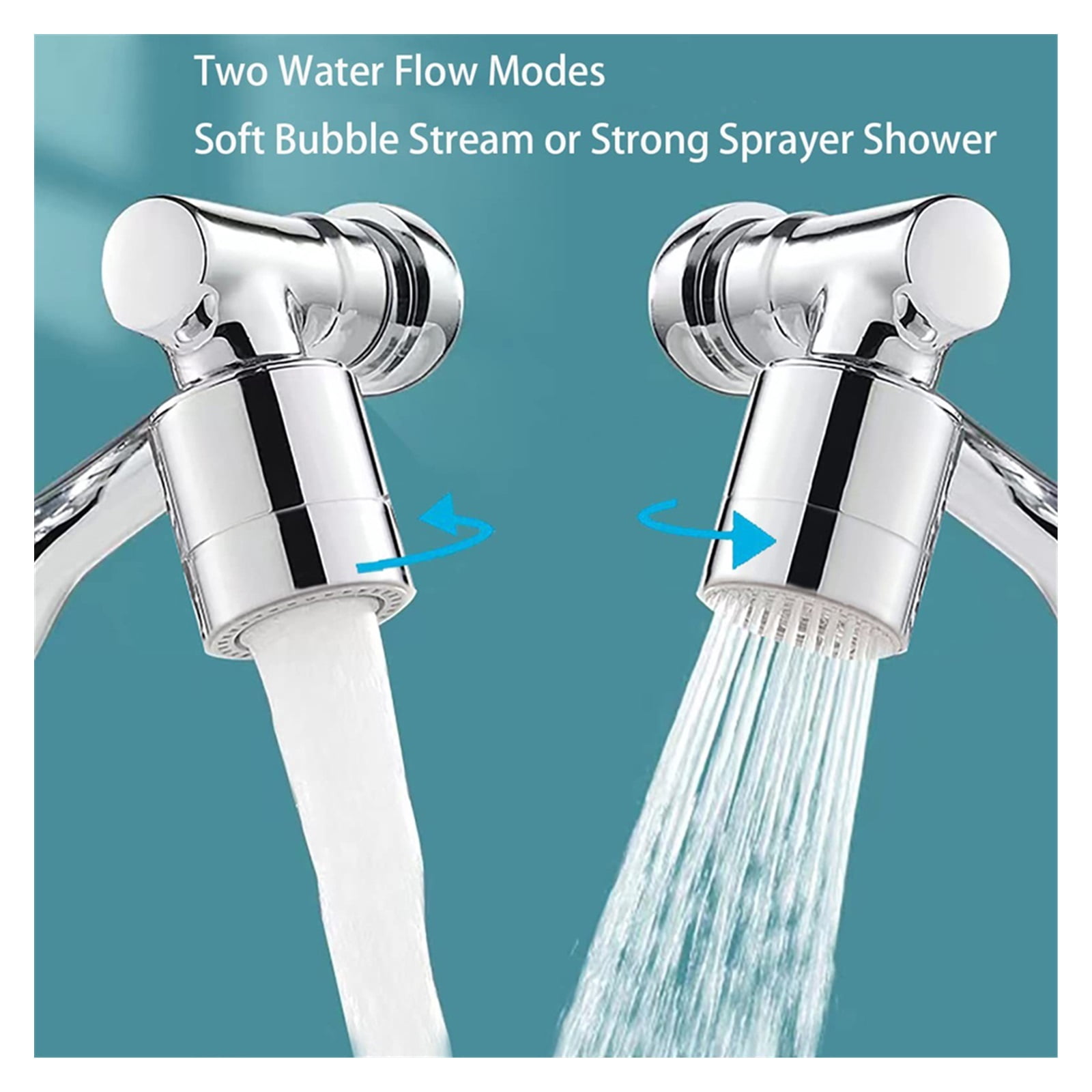 Universal 1080° Rotation Extender Faucet Aerator Plastic Splash Filter Kitchen Sink Washbasin Faucets Bubbler Nozzle Robotic Arm ,Water Saving
