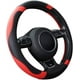 thumbnail image 1 of Funda universal para volante de coche, de microfibra y cuero, 37-38 cm (15"), antideslizante, transpirable y duradera (roja), 1 of 5