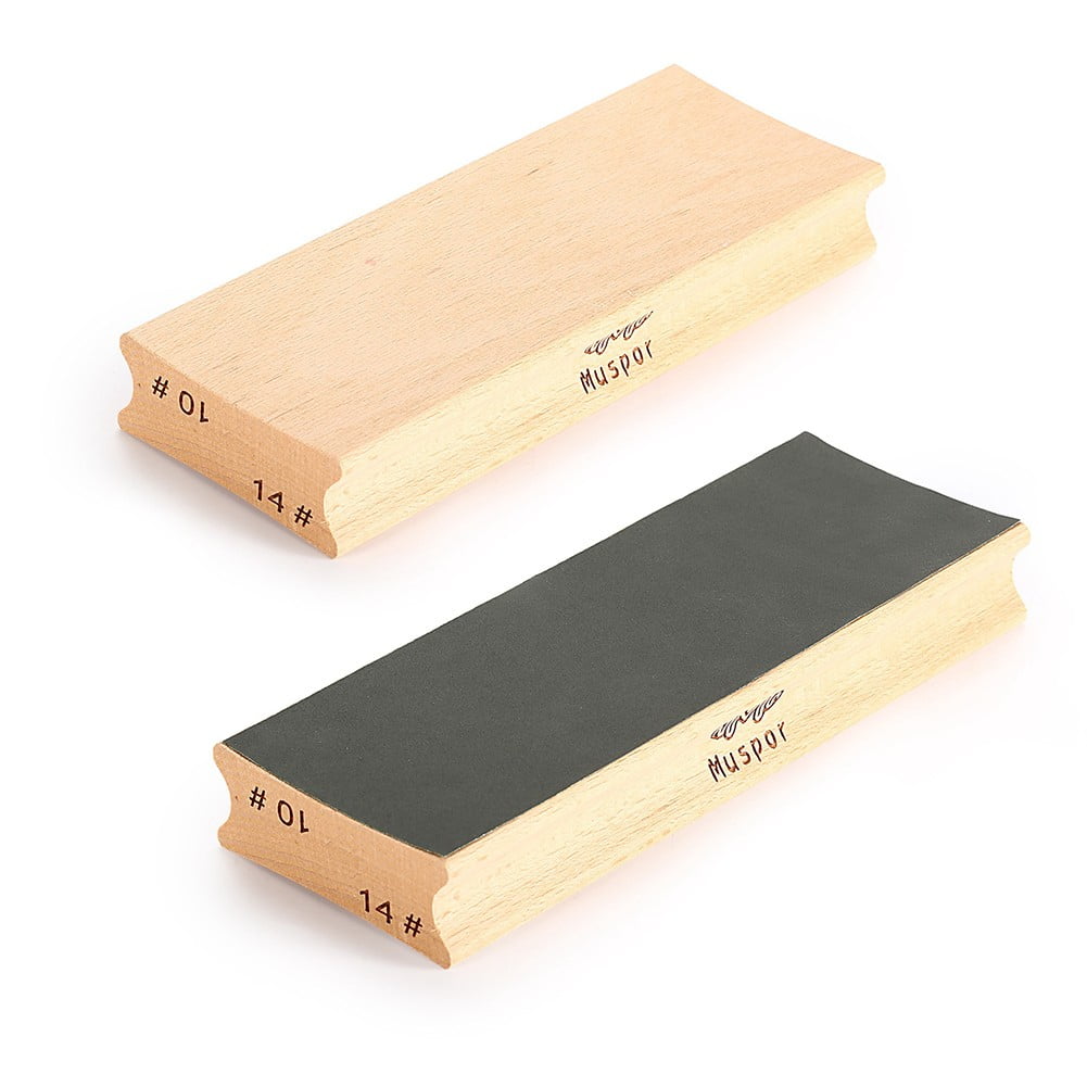 Gerich 1 Set Guitar Radius Two-Way Sanding Block for Guitar Bass Fret Leveling Luthier Tool Sanding Block with 2 Pcs s 600 Grit Sandpaper