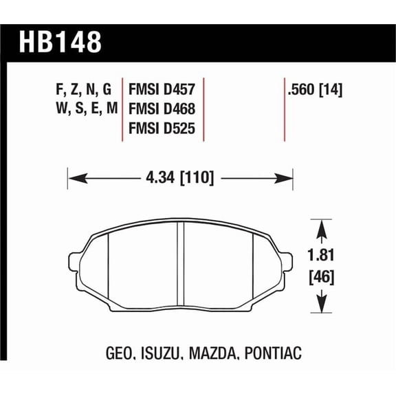 Hawk 89-93 Miata HPS Street Front Brake Pads (D525)