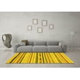 thumbnail image 3 of Ahgly Company Indoor Round Abstract Yellow Modern Area Rugs, 5' Round, 3 of 4