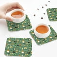 thumbnail image 7 of Fuzoiu St. Patrick's day Print Leather Coasters Set,Drink Coasters Set of 6,for Tabletop Protection, Durable PVC Coasters,Home Décor and Housewarming Gift,Square, 7 of 7