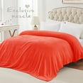 thumbnail image 4 of Exclusivo Mezcla Twin/Twin XL Size Flannel Fleece Velvet Plush Bed Blanket as Bedspread, Coverlet, Bed Cover (90"x66", Coral Orange), 4 of 10