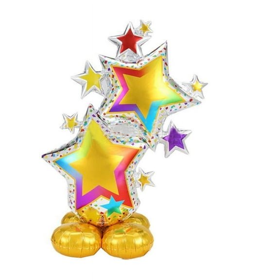 Standing Base Balloon Colorful Stars Foil Mylar Celebration Balloon