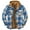 Sky Blue, variant on WREESH Fashion Winter Jacket Men'S Casual Able Checkered Printed Design Button Pockets Fleece Long Sleeved Fake Two-Piece Hooded Jacket Sky Blue