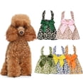 thumbnail image 2 of Dog Dress - Comfortable Soft - Eye-catching Cotton - Floral Pattern - Pet Dog Bowknot Halter Dress - Pet Supplies, 2 of 8