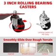 thumbnail image 5 of 3000Lbs Heavy-Duty Car Wheel Dollies – Swivel Casters, Positioning Skates for Trucks, SUVs, Motorcycles & Trailers – Red, 4mm Steel (MR8100 Shifter), 5 of 8