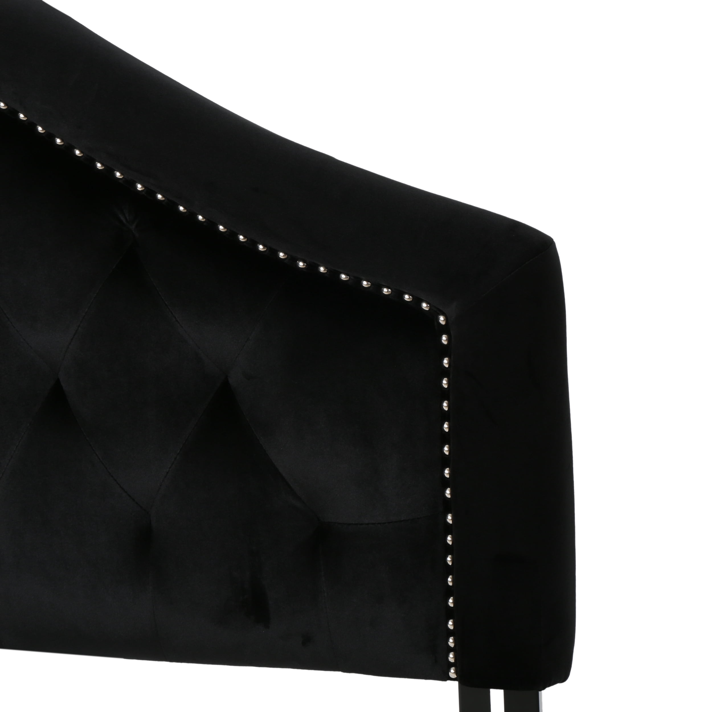 Noble House Miller Velvet Queen/Full Headboard,Black