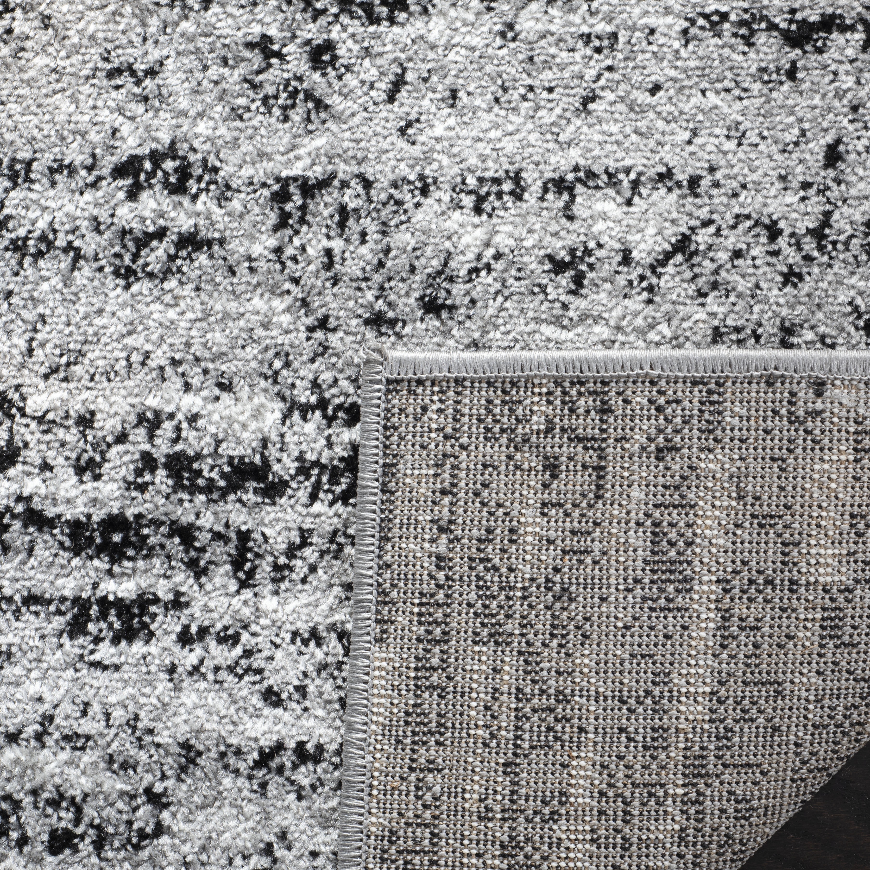 SAFAVIEH Adirondack Linnette Abstract Area Rug, Black/Silver, 6' x 6' Square