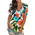 thumbnail image 2 of Birdeem T-Shirts à Col Rond pour Femmes, Manches Courtes, Blouse Ample, 2 of 7