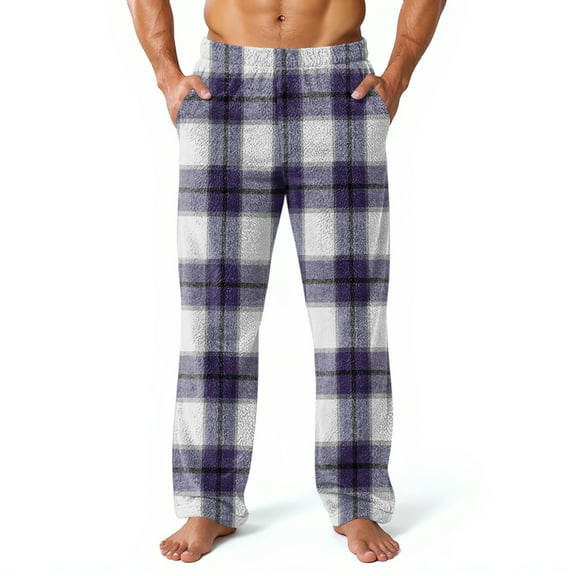 GrmtClth Fleece Pajama Pants for Men Fashion Flannel Comfy Soft Plush Plaid Loungewear Fuzzy Winter Thermal Pj Pants with Pockets Dark Gray XL